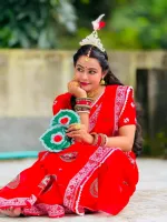 পানপাতা ডিজাইনের কটন শাড়ি ম্যাচিং ব্লাউজ পিসসহ