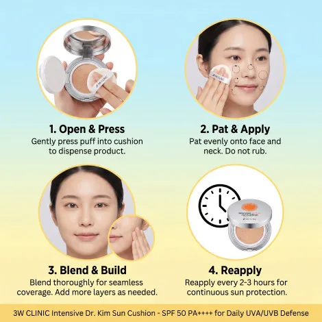 3W Clinic ইনটেনসিভ DR. Kim সান কুশন SPF50+ PA++ 15g
