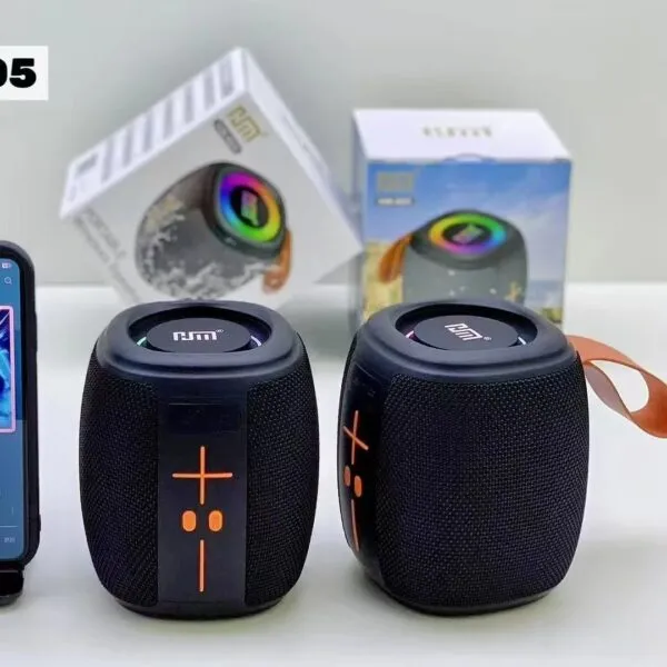 HM-805 পোর্টেবল ব্লুটুথ স্পিকার, RGB লাইটসহ (কালো)