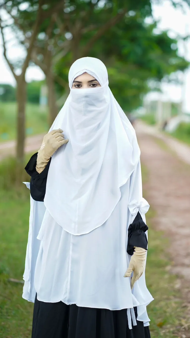 Readymade Khimar Hijab in Cherry Fabric, Free Size