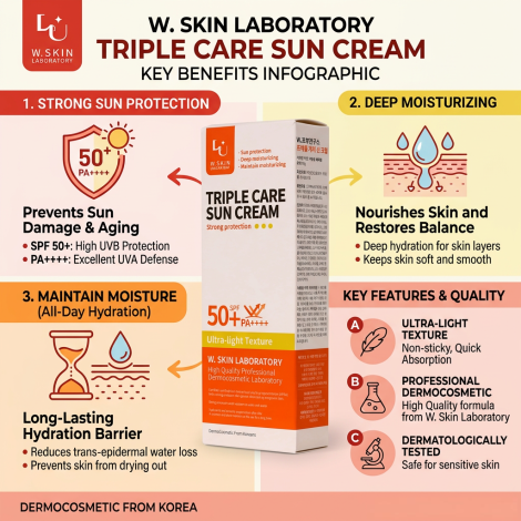 W.Skin Laboratory ট্রিপল কেয়ার সান ক্রিম SPF50+ PA+++ 60g