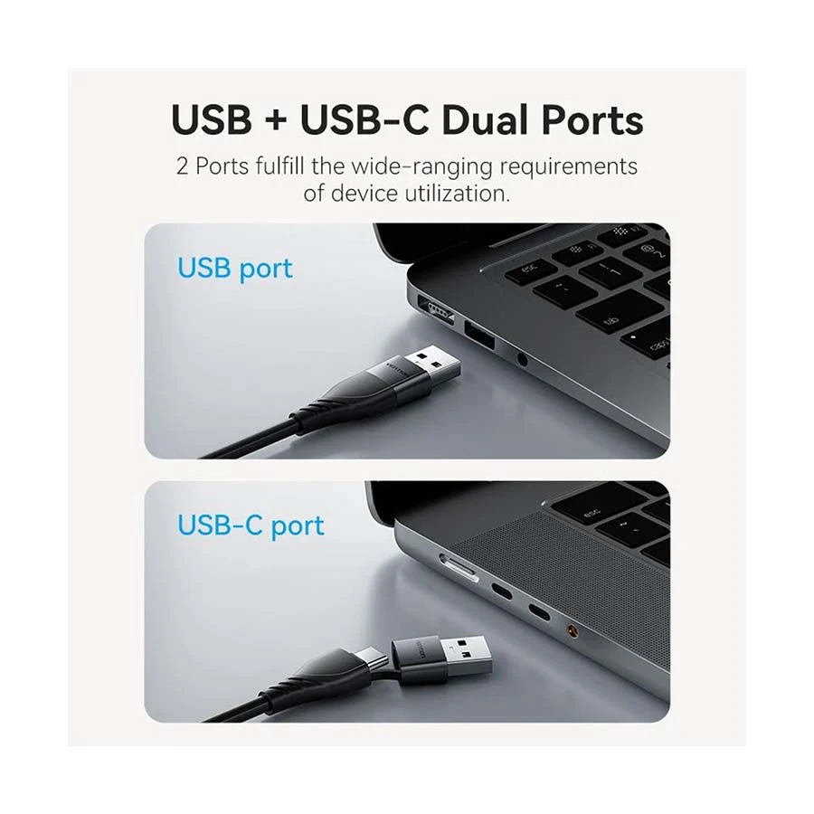 Vention ACYHB Type-C & USB to HDMI 1080p Converter 0.15m Gray