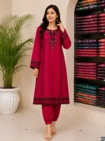 লিনেন ফুল বডি এমব্রয়ডারি টু পিস সেট, M থেকে XXL
