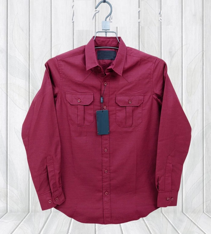 Men's Lap Seam Double Pocket Oxford Cotton Shirt for Summer