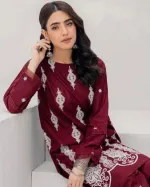 Soft Cotton Two Piece with Full Body Embroidery, 6 Colours