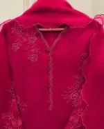 Women's Embroidered Fine Cotton Dress Set with Pant, Sizes 36 to 46