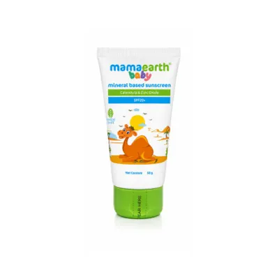 Mama Earth মিনারেল বেসড বেবি সানস্ক্রিন SPF20+ 50g