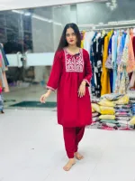 মহিলাদের এমব্রয়ডারি সিল্ক টু পিস, ফ্রি সাইজ 32 থেকে 42