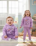 Unisex Kids Hoodie and Pant Set, One Side Brush, 6 Colour Choices