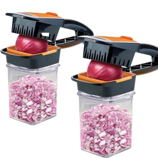 Nicer Quick Dicer স্টেইনলেস স্টিল 5-ইন-1 ফল ও সবজি কাটার সেট