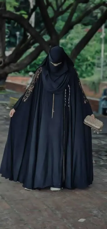 Nurjahan Stone Work Abaya with Inner, Koti and Hijab