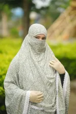 মহিলাদের ভিসকস কটন হিজাব 30 ইঞ্চি নিকাবসহ, 6 রং