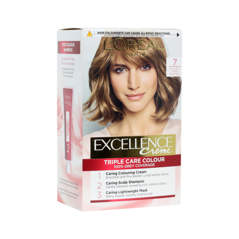 L'Oreal Excellence Creme ট্রিপল কেয়ার হেয়ার কালার - 7 Natural Dark Blonde