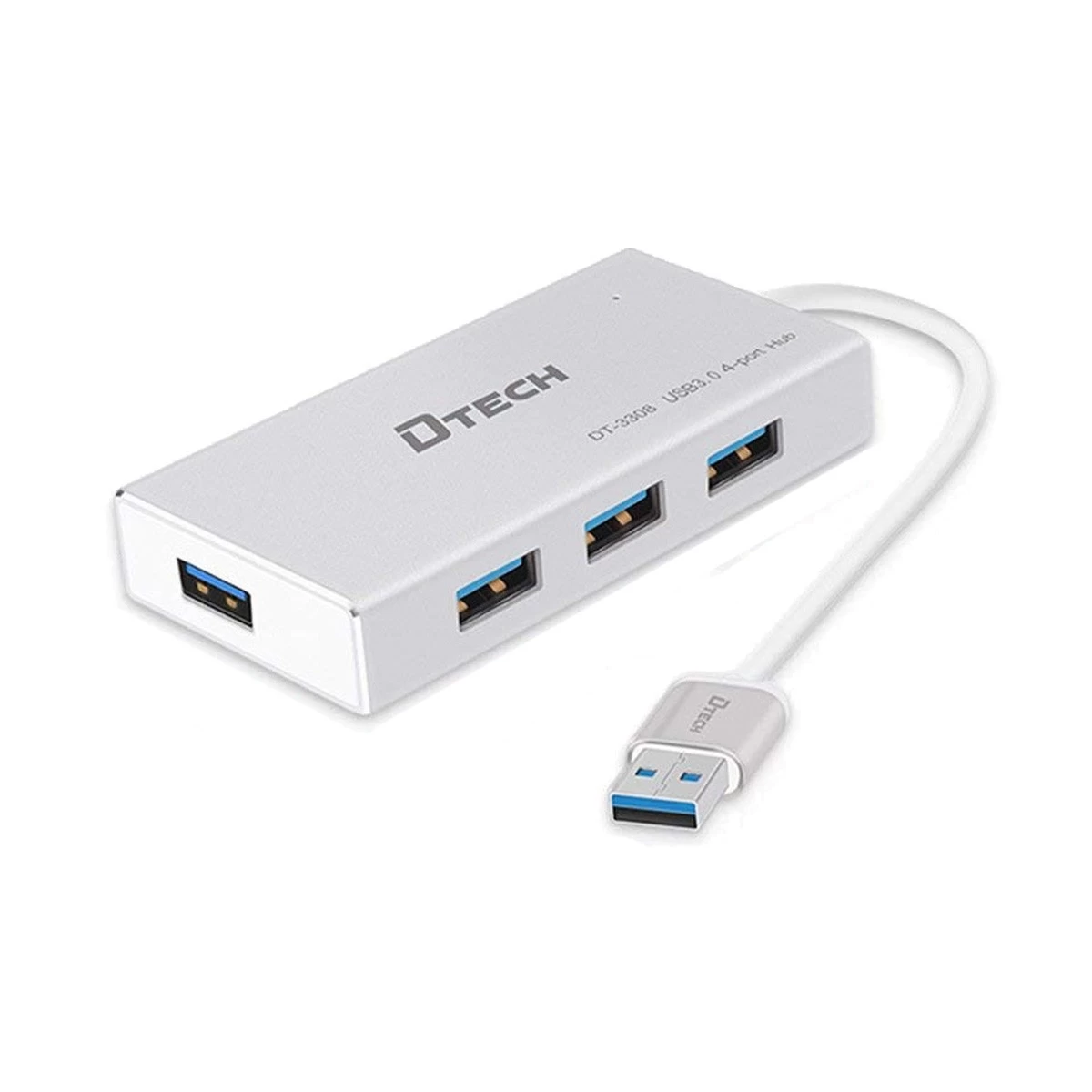 DTECH DT-3308 USB 3.0 4-Port Aluminum Hub 1.2 Meter Silver