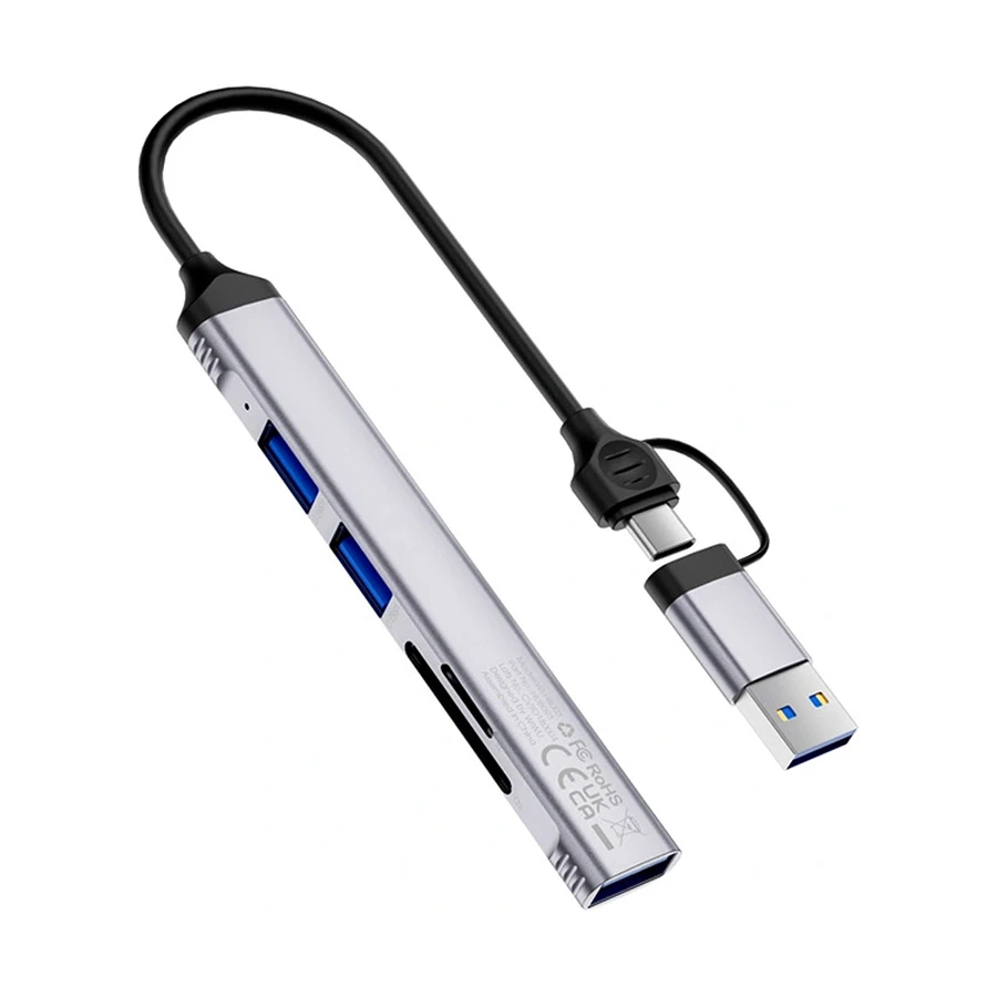WiWU Zolo 5 in 1 Wi-HB003 USB/Type-C to Tri USB, SD & TF Converter