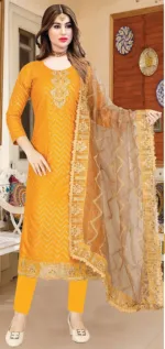 Women's AC Cotton Three Piece with Embroidery and All-Over Print
