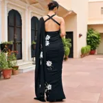 Hand Print Semi Muslin Saree with Blouse Piece
