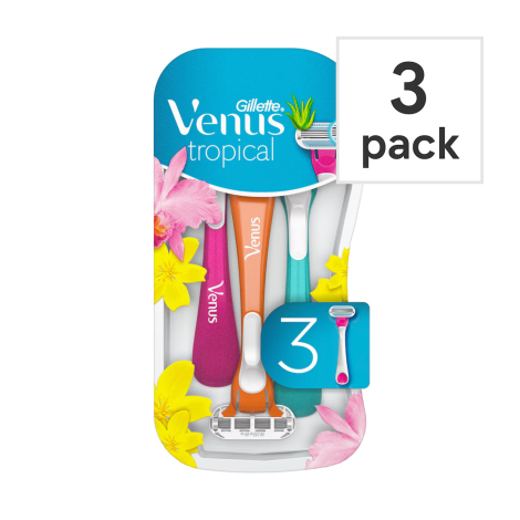 Gillette Venus Tropical নারী ডিসপোজেবল রেজর ৩ পিস (Poland)