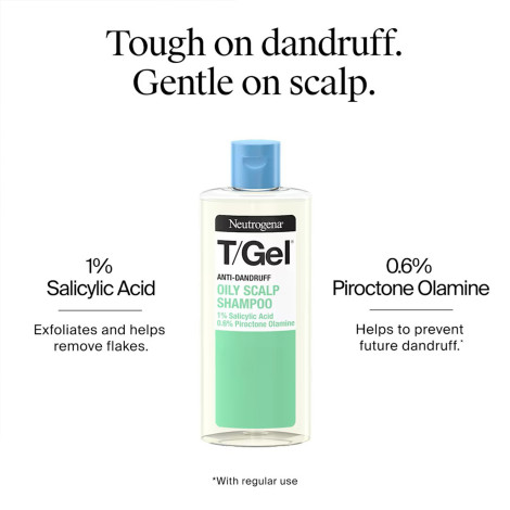 Neutrogena T/Gel অ্যান্টি-ড্যানড্রাফ অয়েলি স্ক্যাল্প শ্যাম্পু 250ml