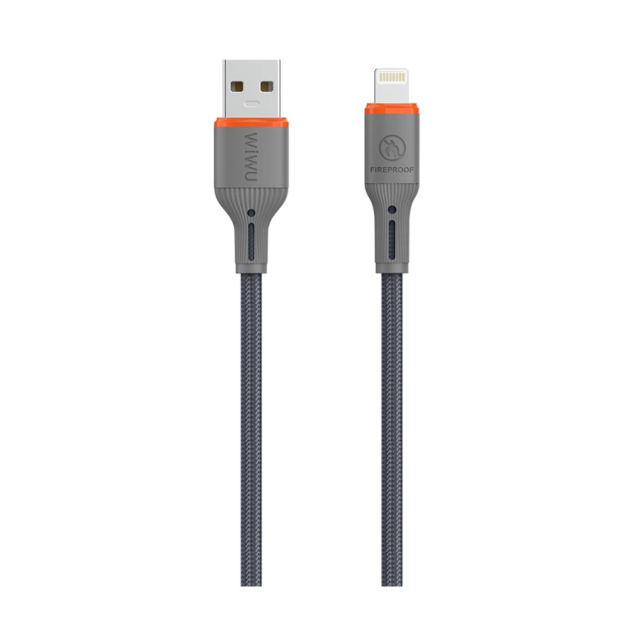 WiWU FlameGuard Wi-C095 USB to Lightning Cable 1.2 Meter Gray