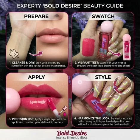 Everly Beauties Glow Lock ইনটেন্স শাইন লিপ গ্লস - Bold Desire