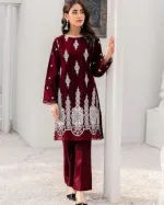 Soft Cotton Two Piece with Full Body Embroidery, 6 Colours