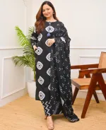 সফট কটন চুনরি প্রিন্ট থ্রি-পিস, টাসেলসহ, সাইজ M ও L