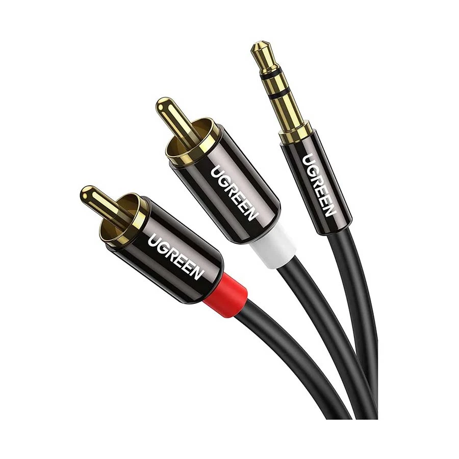 UGREEN AV116 (10590) 3.5mm Male to 2RCA Male 3 Meter Black Audio Cable