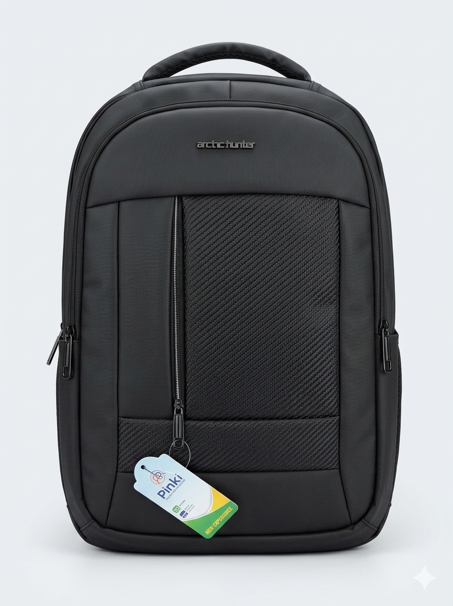 Arctic Hunter ল্যাপটপ ব্যাকপ্যাক – USB পোর্ট, কালো