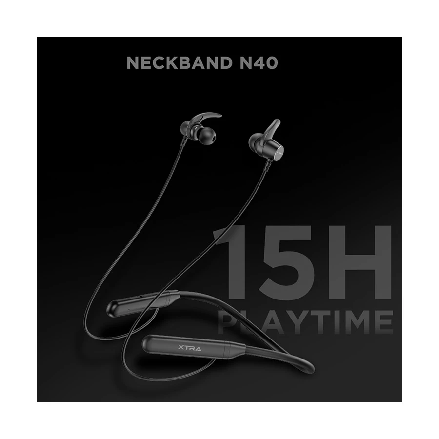 Xtra N40 In-ear Neckband Bluetooth Earphone Black