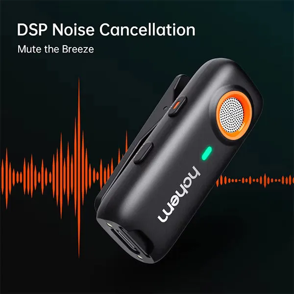 Hohem MIC-01 ওয়্যারলেস মাইক্রোফোন (2TX+1RX+চার্জিং কেস), Android-এর জন্য
