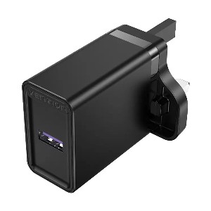 Vention FACB0-UK ১-পোর্ট USB ২২.৫W কালো চার্জার