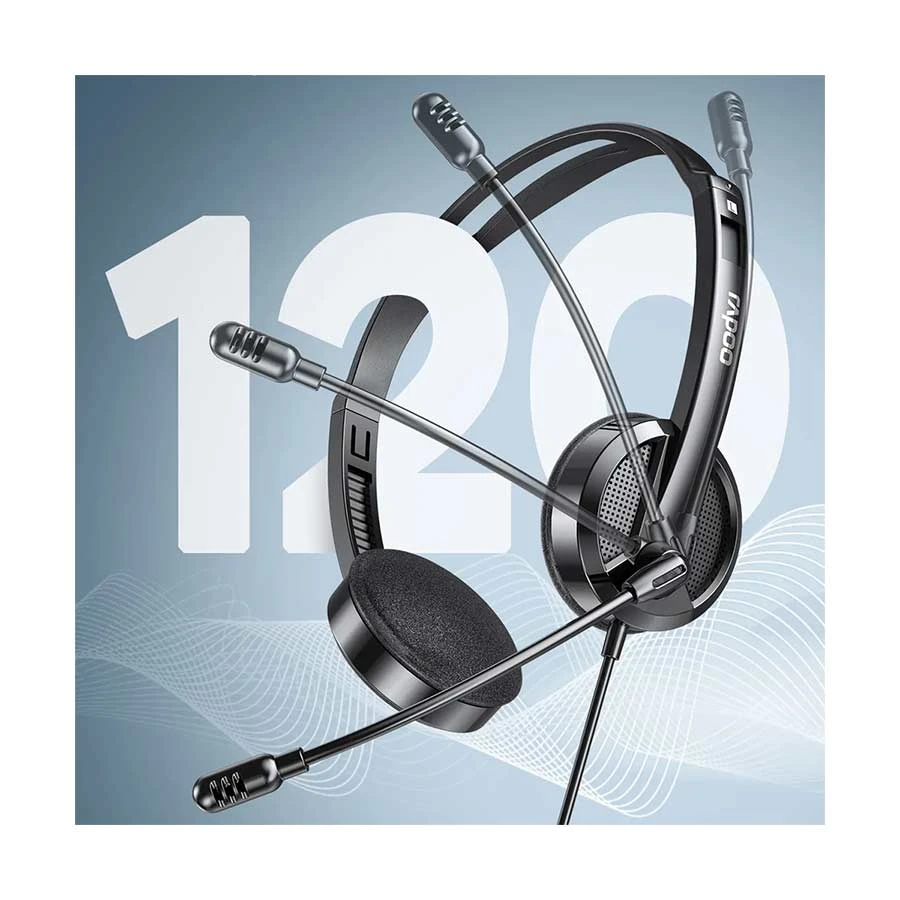 Rapoo H101 Black Wired Stereo Headphone