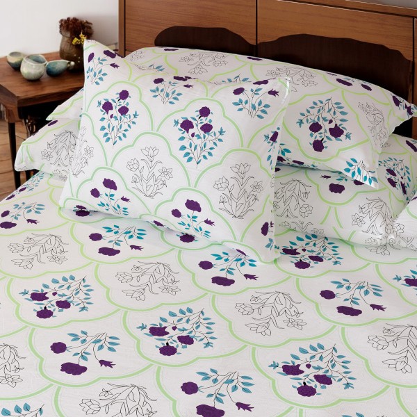 Regal Bed Sheet-302 (Purple Flower)