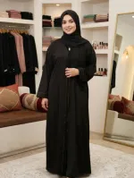 Abaya Borka with Lace Work, Sizes 50 to 56, 5 Colours