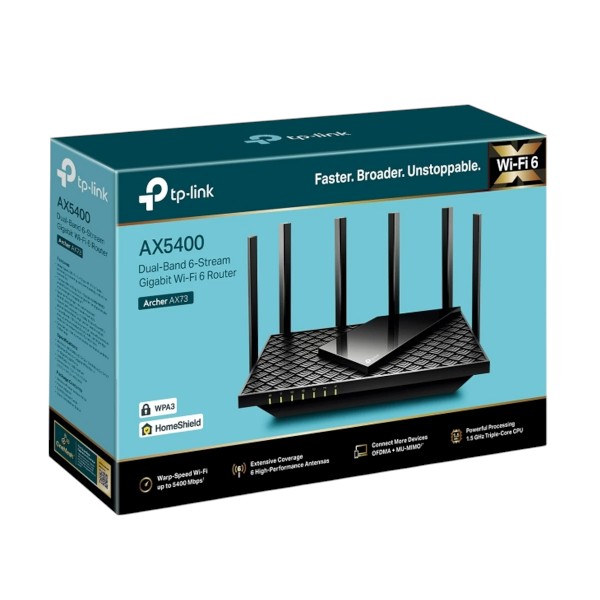 TP-Link আর্চার  AX73 ওয়্যারলেস ও ইথারনেট ডুয়াল-ব্যান্ড AX5400 গিগাবিট রাউটার