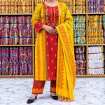 পূজা স্পেশাল কটন থ্রি-পিস