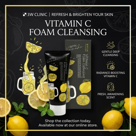 3W Clinic Vitamin C ফোম ক্লেনজিং ফেস ওয়াশ 100ml