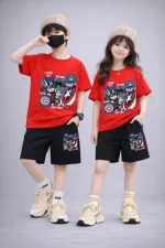 Kids' Drop Shoulder Printed T-Shirt and Pant Set, 2 to 5 Years
