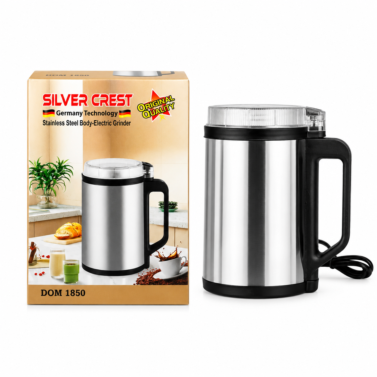 Silver Crest RAK-001 ইলেকট্রিক গ্রাইন্ডার 1200W-1500W – মসলা, কফি বিন ও শুকনো শস্যের জন্য