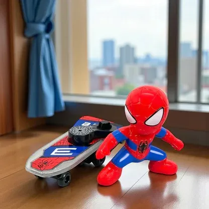 Spiderman স্টান্ট খেলনা স্লাইডিং প্লেটসহ, বাচ্চাদের জন্য