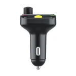 Wiwu MP3 Car 38W 3 পোর্ট ব্ল্যাক কার চার্জার (1xUSB-C ও 2xUSB-A), FM ও MP3 প্লেয়ারসহ