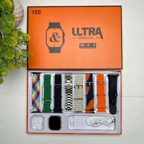 Y80 Ultra স্মার্টওয়াচ, সাথে 8টি স্ট্র্যাপ