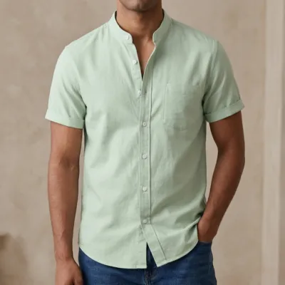ছেলেদের ফ্যাশনেবল হাফ হাতা শার্ট (মিন্ট)