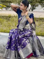 Soft Silk Banarasi Katan Saree with Zari Thread Work, 6 Colours