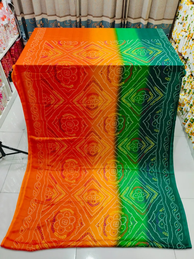 Women's Chunri Print Saree, Saree Only, 5 Colours