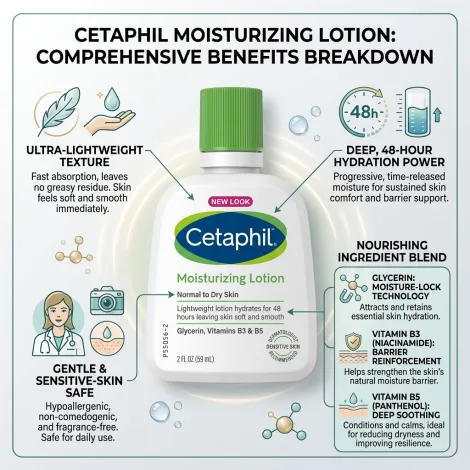 Cetaphil ময়েশ্চারাইজিং লোশন, নরমাল থেকে শুষ্ক ত্বক 59ml