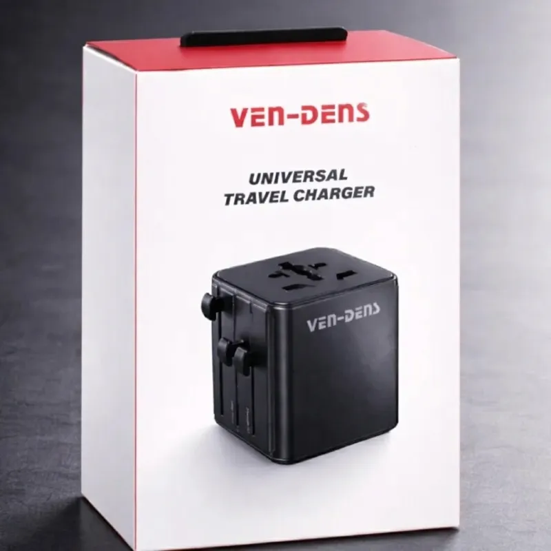 VEN-DENS 4 ইন 1 ট্রাভেল অ্যাডাপ্টার ও ফাস্ট চার্জার 2500W, EU/AU/UK/US