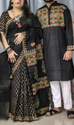 Block Print Dhupian Saree and Panjabi Couple Dress, 38 to 46