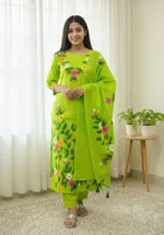 ব্লক ও হ্যান্ড প্রিন্ট আনস্টিচড থ্রি পিস, টাসেল ওড়না